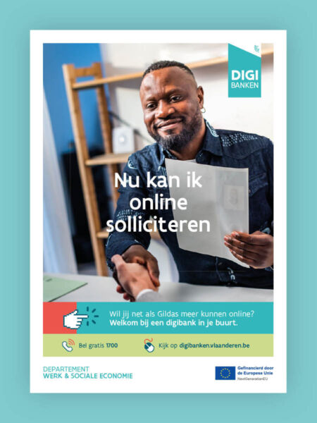 Digibanken e inclusie poster man met CV