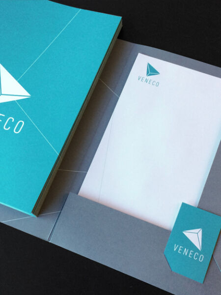 Veneco map en papier template en naamkaartje